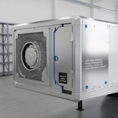 Un buen precio. Unidad de refrigeración para transporte de aluminio y acero inoxidable resistente a la corrosión con compresor Scroll y tecnología patentada de sellado O en línea