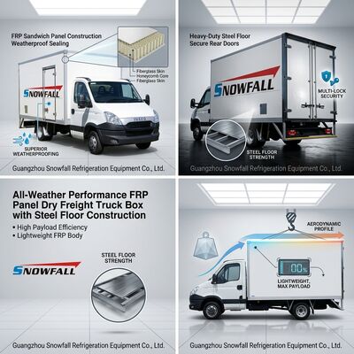 Goede prijs. All-weather performance FRP panel Dry Freight Truck Box met staalvloerconstructie online